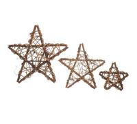 RORPOIR Lot De 3 Couronnes en Rotin Étoilé 10-20 Cm, Anneaux Naturels pour Bricolage DIY, Décoration Murale Rustique pour Fête Et Maison, Matériaux Naturels pour Créations Personnalisées