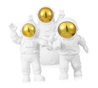 RORPOIR Lot de 3 Figurines Astronaute pour Décoration de Chambre d'enfant en PVC Blanc, Centre de Table Décoratif Style Unique et Thème Spatial