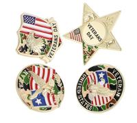RORPOIR Lot de 4 Épinglettes Drapeau Patriotique en Alliage Robuste avec Aigle et Symbole Honorifique pour Commémorations Militaires et Célébrations du 250e Anniversaire des Usa