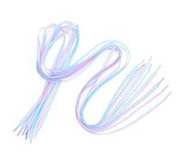 RORPOIR Lot de 4 Lacets de chaussures lesbiennes plats en polyester 120 cm blancs bleus roses pour baskets, remplacement simple pour sneakers et chaussures en toile, cadeau pour coureurs
