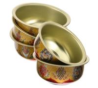 RORPOIR Lot de 5 Bols D'offrande 8,8 Cm en Métal pour Lampes à Huile Bouddhistes, Récipient Religieux Vintage pour Décoration Intérieure et Rituels de Diwali