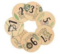 RORPOIR Lot De 7 Cartes En Bois Pour Bébé Marqueurs De Mois De Nouveau-né Accessoires Photo Pour Décoration De Chambre De Bébé