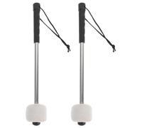 RORPOIR Maillets de Tambour en Feutre 2 Pièces avec Manche en Acier Inoxydable Souples et Bien Polis, pour Jouer Grosse Caisse et Instruments de Percussion