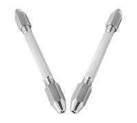 RORPOIR Mini Perceuse à Main en Laiton Argenté à Double Tête Hexagonale 2pcs, Outil de Réparation de Montre Haute Efficacité pour Matériaux Fragiles et Plastique