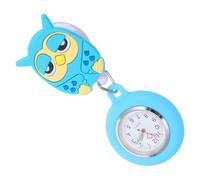 RORPOIR Montre Infirmière Silicone Bleu Design Chouette, Montre Infirmiere Extensible en Silicone et Alliage de Zinc, pour Infirmières en Milieu Médical