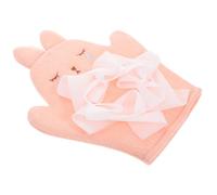 RORPOIR Moufles de Gommage Corporel pour Bébé Fille, Design Double Face Léger en Polyester, Forme Lapin Rose Bain et Exfoliation Douce