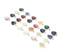 RORPOIR Pack de 24 Pièces Décoratives et Polies 20mm en Cristal de Cœur 24 Pierres Ornement en Pierre Énergétique Couleur Aléatoire pour Décoration de Bureau à Domicile