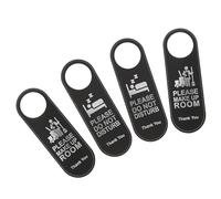RORPOIR Panneaux en Cuir Pu Noir Double Face Étiquette Suspendue Décorative « Ne Pas Déranger » Lot de 4 pour Porte pour Chambres D'hôtel