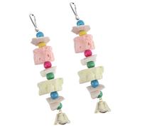 RORPOIR Perroquet 2pcs en Os de Seiche et Bois de Poivre, à Mâcher Suspendu pour Cage, Complément Calcium Tonique pour Oiseaux et Hamsters Couleur Aléatoire