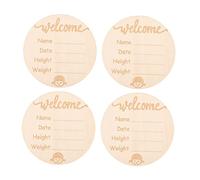 RORPOIR Personnalisez Le Panneau Dannonce De Naissance En Bois 4 Pièces De Votre Bébé Sans Bois