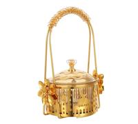 RORPOIR Plateau à Bonbons Eid Mubarak Moyen-Oriental avec Couvercle, Rangement pour Collations de L'Aïd, Décor Islamique Portable en Plastique et Métal, Centre de Table Festif pour Ramadan