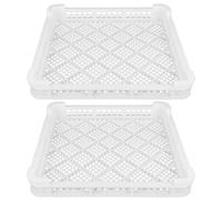 RORPOIR Plateau Congélateur Panier Empilable 2 Pièces Blanc en Plastique Robuste et Solide et Fruits de Mer et Poissons, pour Opérations de Transformation et Transport