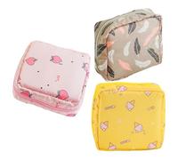 RORPOIR Pochette de Rangement Menstruelle Zippée en Tissu Oxford, Lot de 3 Pièces, Portable pour Serviettes Hygiéniques, pour Paquet à Main et Petits Objets Lors des Plusieurs styles