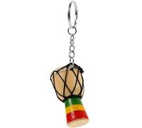 RORPOIR Porte-clés Accessoire Décoratif Élégant Pendentif Tambour Africain en Bois, Design Exquis et Forme Unique, Porte-clé Multifonction pour Clés et Paquet