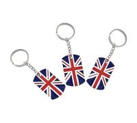 RORPOIR Porte-clés en Alliage de Zinc Drapeau Britannique Union Jack, Lot de 3 Pièces, Solide et Couleur Solide, pour Décor de Paquet à Dos ou Présents pour Fêtes Britanniques
