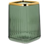 RORPOIR Porte-Pinceaux de Maquillage Transparent Rectangulaire Organiseur de Bureau Vert Pot à Cosmétiques Multifonction pour Rangement Maquillage Accessoires de Salle de Bain