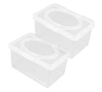 RORPOIR Pour Lingettes Bébé Lot De 2 Organisateur Pratique En PP Contenant Réutilisable Avec Couvercle Transparent Pour Un Accè Facile Aux Lingettes Nettoyantes