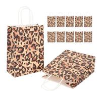 RORPOIR Présents en Papier Kraft Faciles à Porter Poignées 12 Paquet Motifs Animaux, Lot de 12 pour Marchés Artisanaux et Foires Créatives