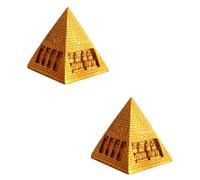 RORPOIR Pyramide en Résine Dorée 2 Pièces Décorative Mystérieuse pour Maison, Figurine Pyramidale Élégante pour Décoration Intérieure