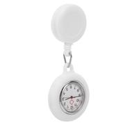 RORPOIR Silicone Montre de Poche D'infirmière Cadran Large, Rétractable | Trotteuse Infirmiere, Clip Badge et Cordon Élastique, Boîtier Blanc Amovible, Quartz, pour Médecins