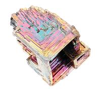 RORPOIR Spécimen de Cristal de Bismuth Décoratif Naturel Forme Irrégulière Unique Ornement de Bureau pour Décoration Intérieure Pierre Minérale Artisanale