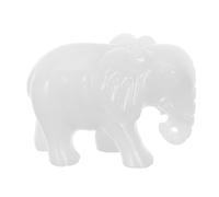 RORPOIR Statue D’éléphant de Jade Blanche, Figurine Artisanale Décorative | Décor Maison et Bureau, Symbole de Chance et Prospérité, pour Pendaison de Crémaillère