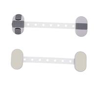 RORPOIR Verrou de Sécurité en Abs pour Garçon et Filles pour Réfrigérateur Double Bouton Blanc et Longueur Ajustable, Lot de 2 Pièces pour Protection Bébé et Tout-petit