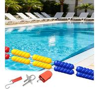 Rorquscade Corde De Divise De Ligne De Piscine avec Flottes, 5/10/15/20 M, Ligne De Sécurité Nylon, Séparateur Couloir Nage, Corde Flottante Piscine, Entraînement, Compétition, Clubs(25ft/8m)