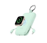 RORRY Chargeur portable, 10 000 mAh PD 20 W à charge rapide avec câbles intégrés, batterie de voyage pour iPhone 17/16/15/14/13/12 et Apple Watch Ultra/11/10/9/8/7/6/5, vert