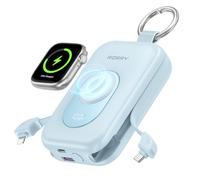 RORRY Banque d'alimentation, 20 000 mAh, 30 W, PD Charge Rapide, Chargeur Portable avec 2 câbles intégrés, Batterie Externe pour téléphone Portable avec Porte-clés, Essentiel de Voyage pour iPhone
