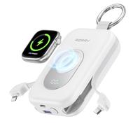 RORRY Banque d'alimentation, 20 000 mAh, 30 W, PD Charge Rapide, Chargeur Portable avec 2 câbles intégrés, Batterie Externe pour téléphone Portable avec Porte-clés, Essentiel de Voyage pour iPhone