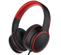 RORSOU R10 Casques Supra-Auriculaires avec Microphone, écouteurs stéréo à Graves Pliables et légers avec Cordon Anti-enchevêtrement de 1,5 m, Casques filaires Portables Noir