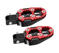 RORVECQ 1 Paire Universelle Alliage d'Aluminium Pédales Réglables d'Angle Pour Moto Scooter ATV VAE Repose-Pieds(ROUGE)