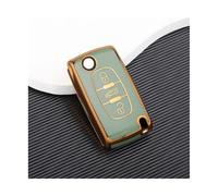 RORVECQ 2 3 Boutons pour Peugeot 107 206 207 307 308 406 Coque Étui De Clé Voiture en TPU sans(Vert,3 Button)