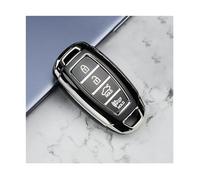 RORVECQ 3 4 5 Boutons Porte-clés Coque Clé Voiture pour Hyundai pour Encino pour Solaris pour Grandeur pour Accent pour Santa Fe(Noir,4 Boutons)
