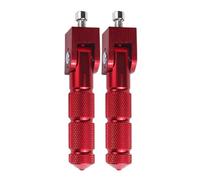 RORVECQ 8mm Pédales Universelles avec Repose-Pieds Pliable Adapté pour Motorcycles Bicycles Electric Vehicles Mopeds Karts Scooters(ROUGE)