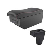 RORVECQ Accoudoir Central Universel Avec Interface USB Pour Datsun GO Pour GO Plus Accessoire D'intérieur De Voiture(A1 Noir rouge 7USB)