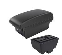 RORVECQ Accoudoir Central Universel Pour Voiture Pour Mahindra Pour Bolero Boîte De Rangement Porte-gobelet Accessoires De Modification(B2 ligne noire 3USB)