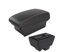 RORVECQ Accoudoir Central Universel Pour Voiture Pour Mahindra Pour Bolero Boîte De Rangement Porte-gobelet Accessoires De Modification(B1 Noir rouge 3USB)