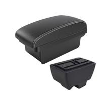 RORVECQ Accoudoir Central Universel Pour Voiture Pour Mahindra Pour Bolero Boîte De Rangement Porte-gobelet Accessoires De Modification(A3 Black white NO USB)