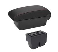 RORVECQ Accoudoir Pour F&ord Pour Fiesta MK6 7 Console Centrale, Rangement Avec Porte-gobelet Et Interface USB(Ligne rouge A1 Pas d'USB)