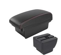 RORVECQ Accoudoir Pour MAZDA 2 Accoudoir Pour MAZDA 2 Demio Boîte D'accoudoir Auto Pièces Retrofit Boîte De Rangement(A1 Noir rouge SANS USB)