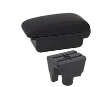 RORVECQ Accoudoir Pour Toyota Pour Aqua 2011 2012 2013 2014-2020 Boîte De Rangement Auto Console Centrale Boîte D'accoudoir Centrale(B1 Noir rouge 3USB)