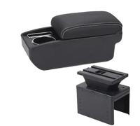 RORVECQ Accoudoir Universel Pour Voiture Boîte D'Accoudoir Modèle Universel Accessoire Auto Boîte De Rangement Modification Intérieure Pièces Retrofit(C3 Noir blanc SANS USB)