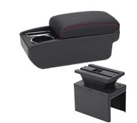 RORVECQ Accoudoir Universel Pour Voiture Boîte D'Accoudoir Modèle Universel Accessoire Auto Boîte De Rangement Modification Intérieure Pièces Retrofit(C1 Noir rouge PAS d'USB)