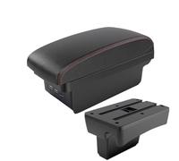 RORVECQ Boîte À Accoudoir Coffre De Rangement Détails Intérieurs Modifiés Pour Peugeot 307 I 2001 2002 2003 2004 2005 2006 2007 2008(B1 Noir rouge 3USB)