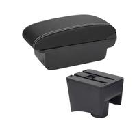 RORVECQ Boîte À Accoudoir Intérieur Voiture Avec Portegobelet Et USB Pour VW Pour POLO Mk5 6R Pour Vento 2012 2013 2014 2015 2016 2017 2018(C3 Noir blanc NOUSB)