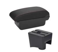 RORVECQ Boîte À Accoudoir Intérieur Voiture Avec Portegobelet Et USB Pour VW Pour POLO Mk5 6R Pour Vento 2012 2013 2014 2015 2016 2017 2018(C1 Noir rouge PAS d'USB)