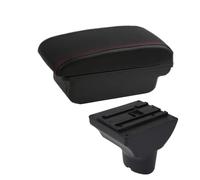 RORVECQ Boîte Accoudoir Centre Boîte De Rangement Intérieur Pièces Retrofit Dédiées Accessoires Auto Pour Hyundai I20(A1 Noir rouge SANS USB)