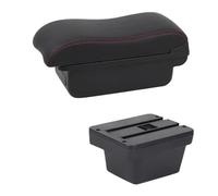 RORVECQ Boîte D'accoudoir Auto Pour Chery Pour Tiggo 3X Pour Tiger 2 Cuir Console Centrale Boîte De Rangement(Ligne rouge B2)